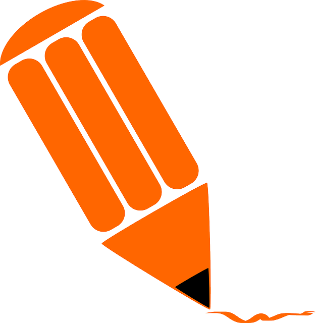 Sketch Pencil, Pen, Crayon, Orange, Stylized, Write, - Orange Pencil Png (628x640)