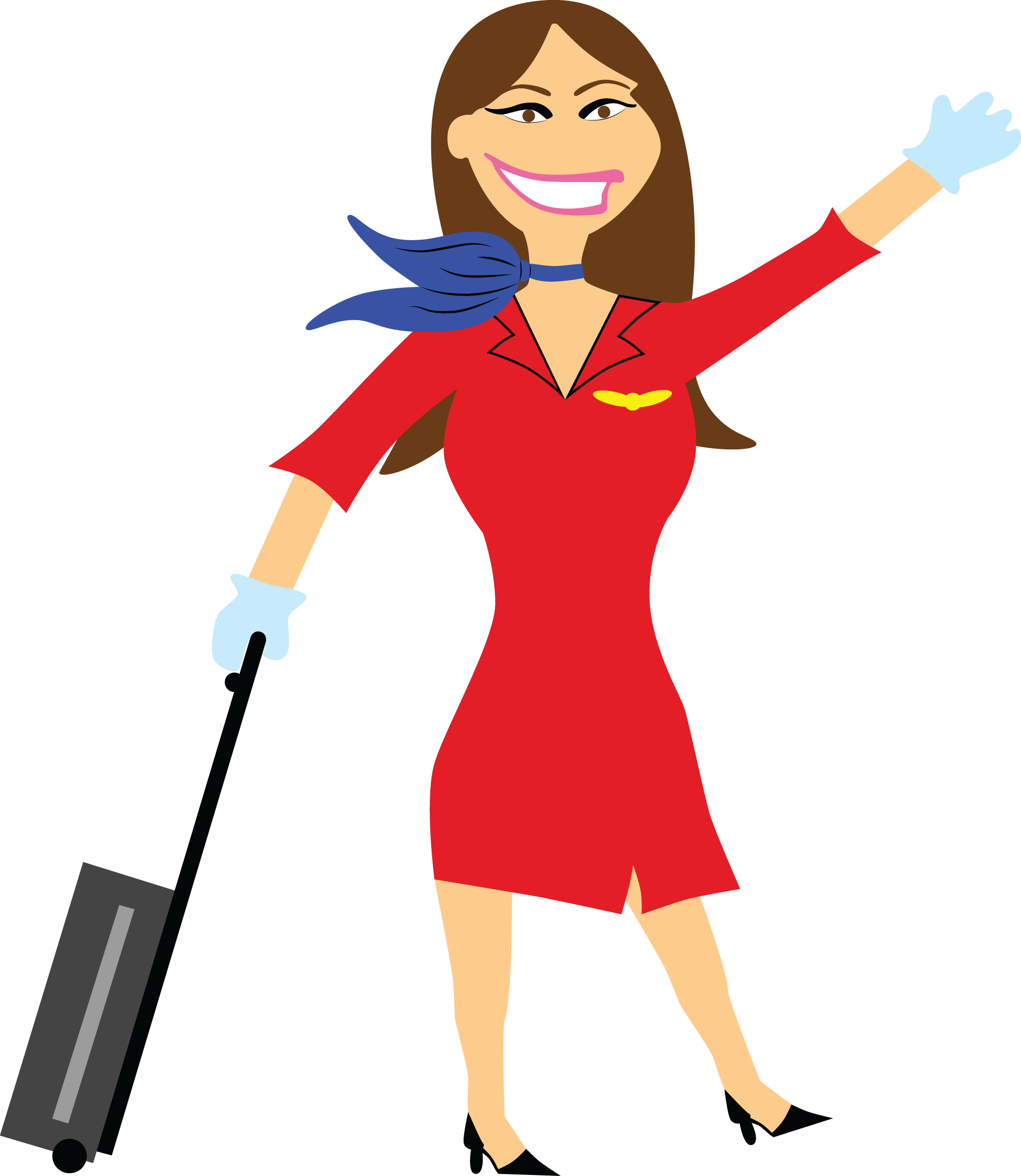 Flight Attendant Cartoon Clip Art - Flight Attendant Clipart Png (2079x2395)