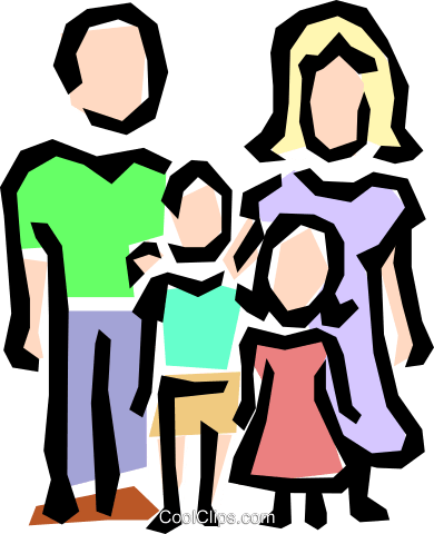 Family Symbol Royalty Free Vector Clip Art Illustration - Animated Picture Of A Family (390x480)