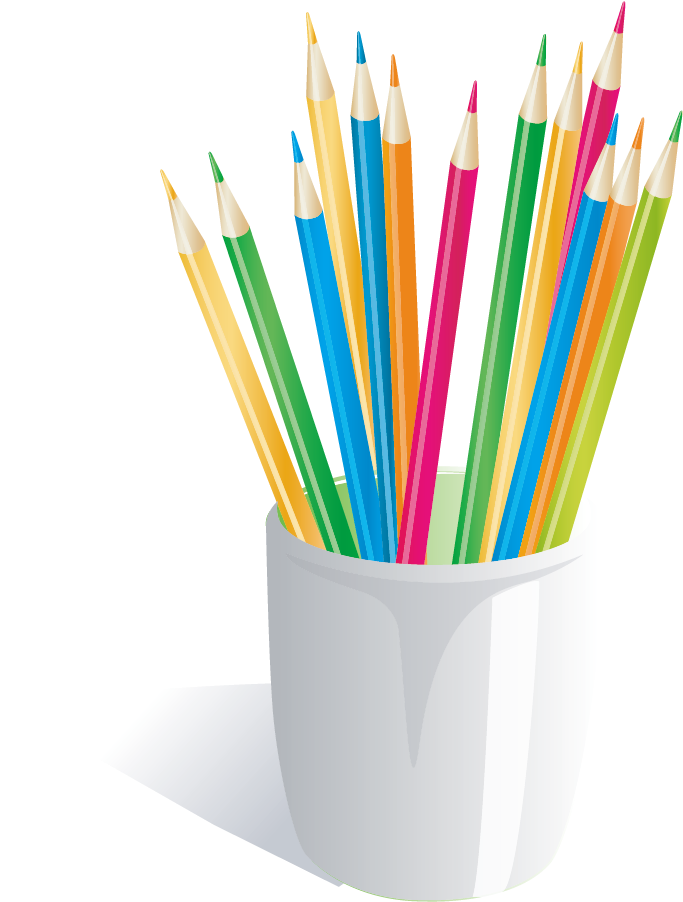 Lápiz De Color Y El Icono De Lápiz - Color Pencil Vector Png (1000x1000)