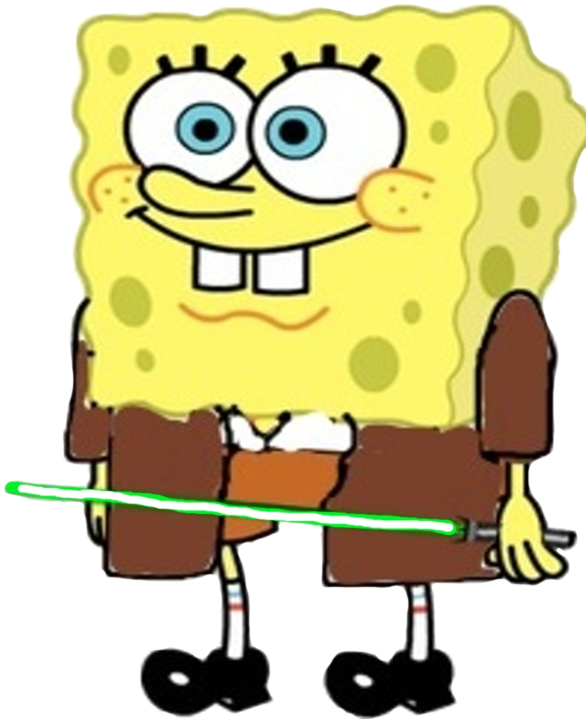 Spongebob Squarepants Jedi Knight By Darthranner83 - Spongebob In Bathing Suit (600x760)