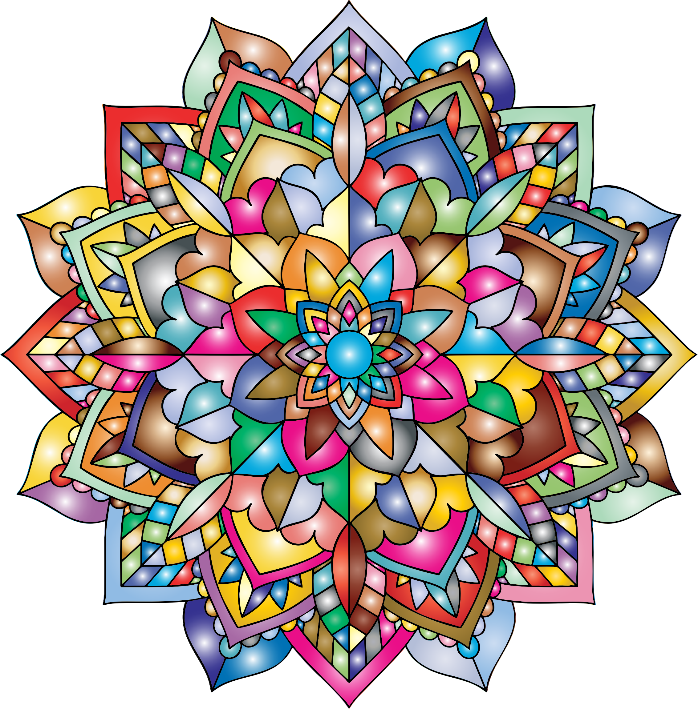Floral Mandala Line Art 3 - Mandala (2266x2304)