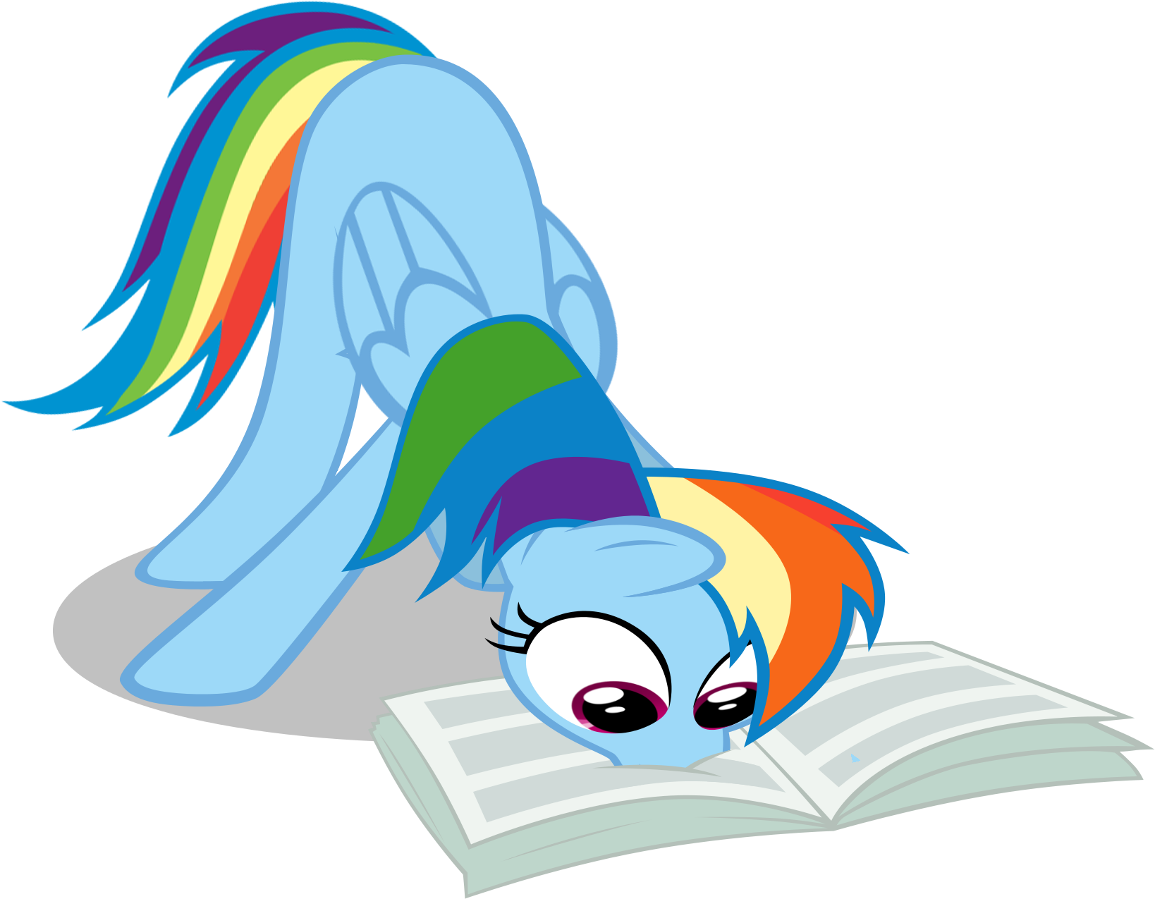 Rainbow Dash Reading The Foul Free Press Vector By - Rainbow Dash Reading (1714x1475)