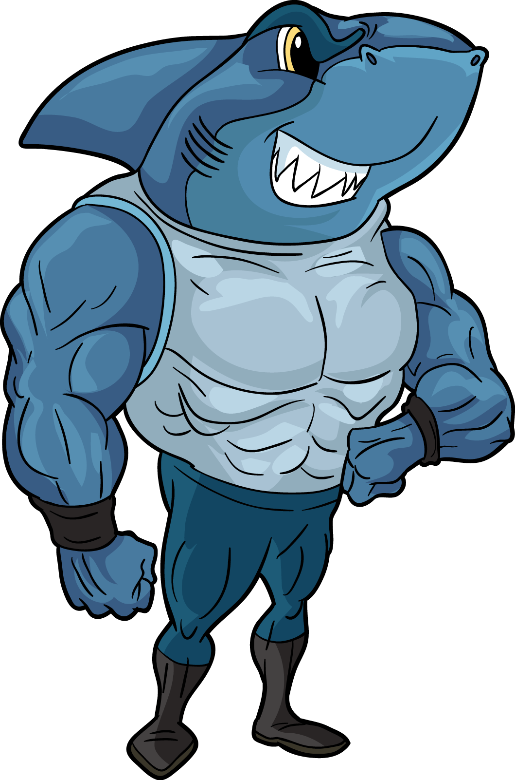 Cartoon Shark - Shark With Legs And Arms (1059x1601)