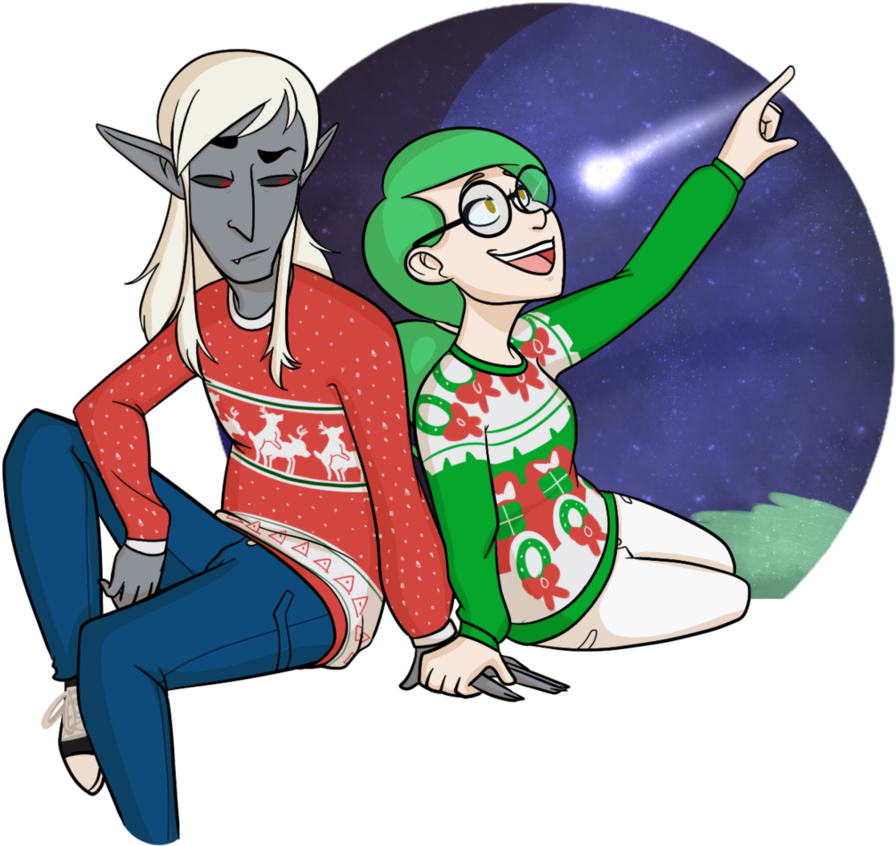 Obligatory Ugly Christmas Sweater Otp Picture By Qnerdi - Cartoon (911x876)