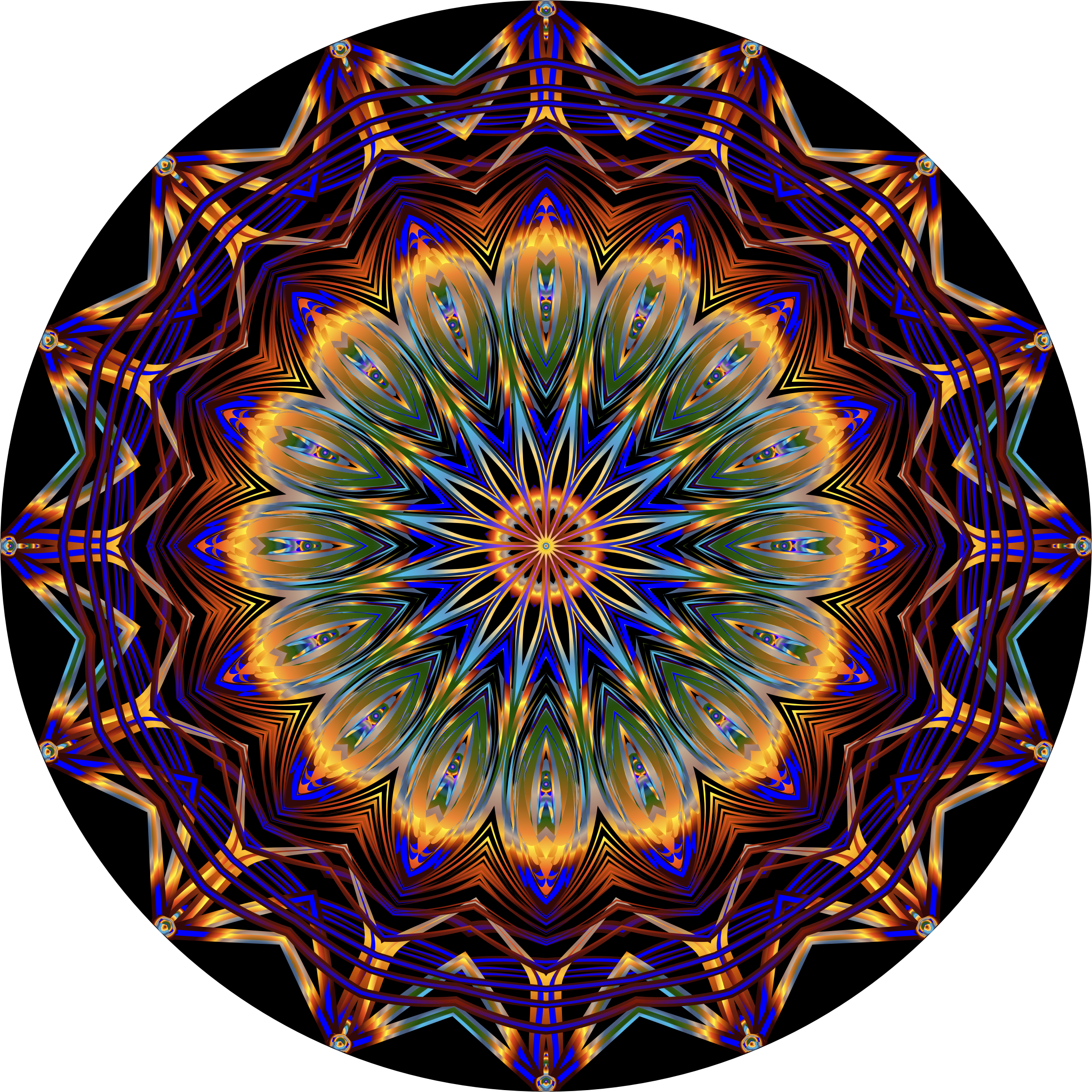 Big Image - Prismatic Mandala 60" Round Microfiber Beach Towel (2328x2328)