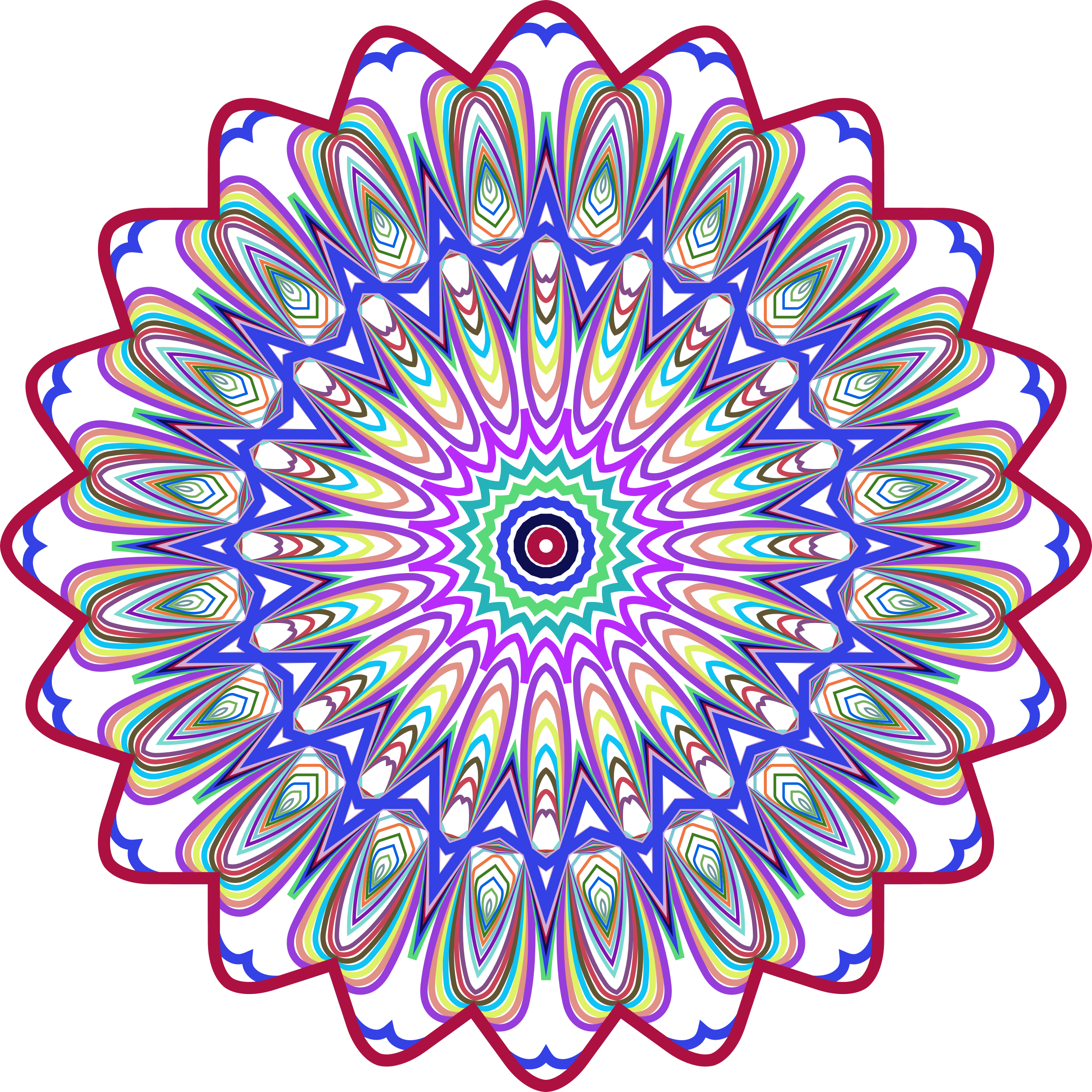 Clipart Prismatic Mandala Line Art Design - Art Design (2340x2340)