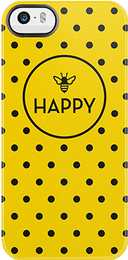Bee Happy Dots Black Bezel Deflector - Polka Dot (480x430)