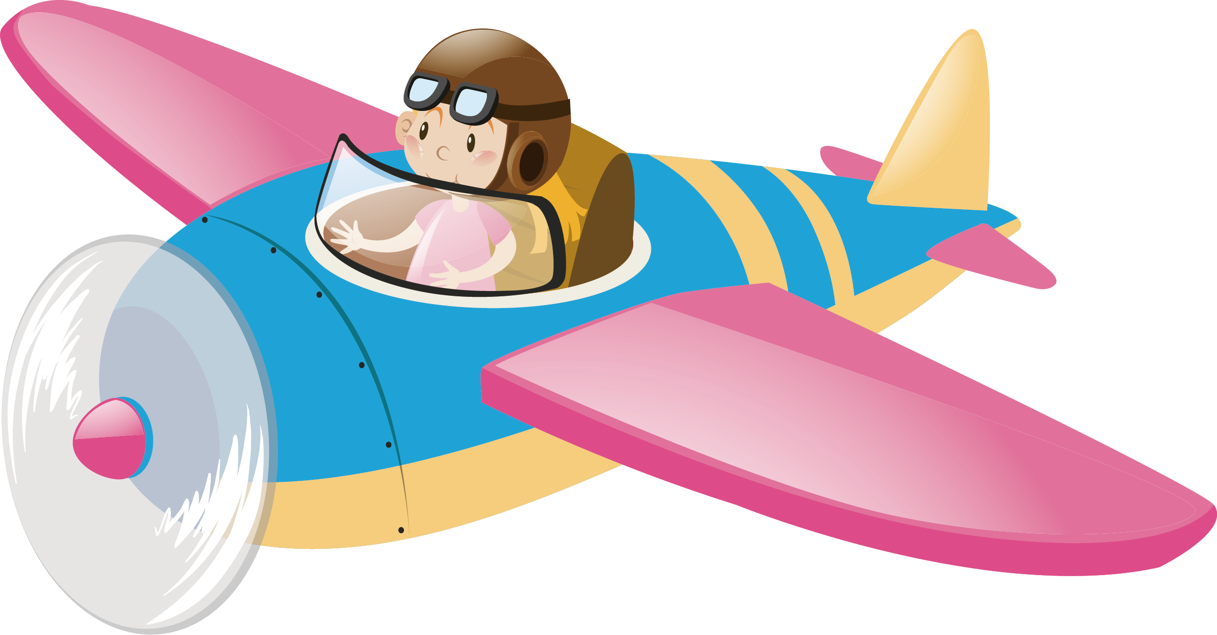 Avión De La Fotografía Clip Art - Illustrations Of Child On Airplanes (2500x1305)