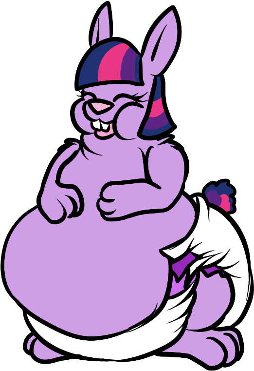 Fat Bunny Twilight By Hodgepodgedl - Fat Twilight Sparkle In Diapers (541x778)
