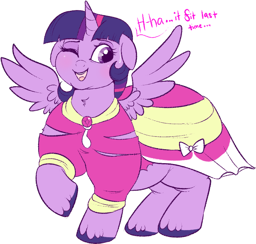 Obese, Princess Twilard, Ripped Dress, Safe, Simple - Cartoon (900x851)
