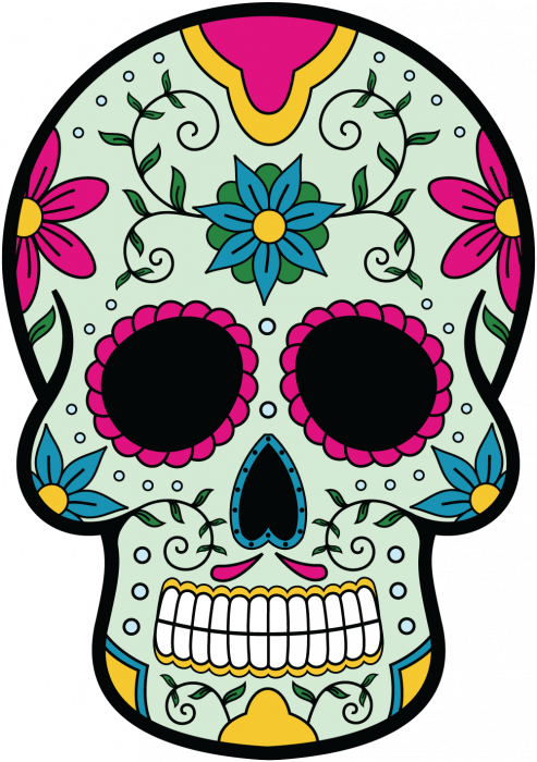 Tete De Mort Mexicaine - Nurse Id Badge - Id Holder Clip Retractable Name Badge (493x700)