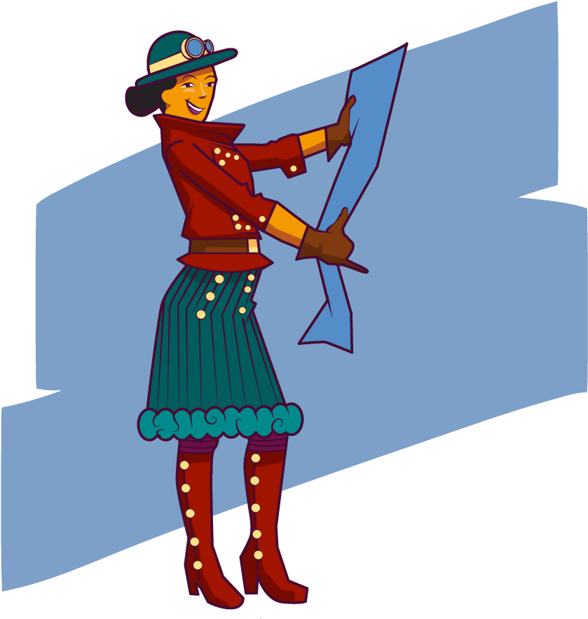 Steampunk Character Concept Art Evi - Cartoon (1000x1000)