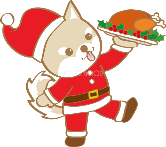 かわいいクリスマス 無料イラスト80564 - クリスマス 犬 イラスト 無料 (660x585)