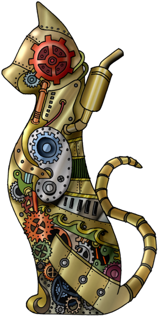 Steampunk Cat - Steampunk (436x700)