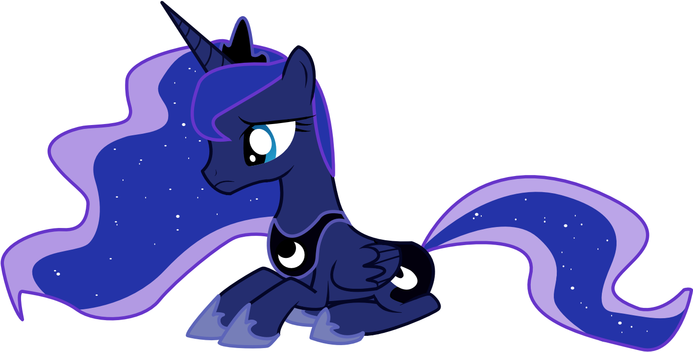Princess Luna, Sad By Nebulonb100 Princess Luna, Sad - Mlp Princess Luna Sitting (1587x1123)