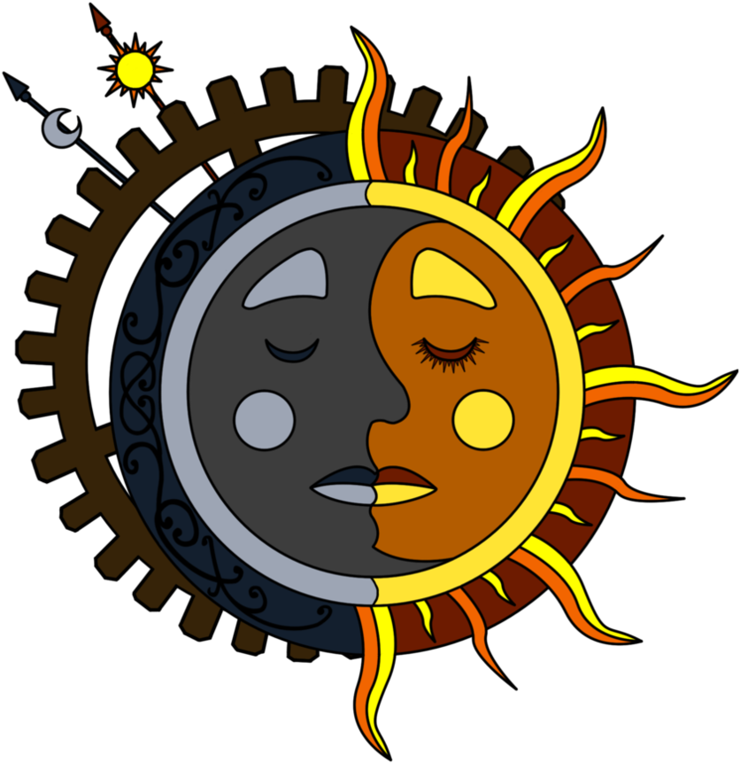 Moon Sun Steampunk Tattoo Color 3 By Dimensionten - Allen Tate Realtors Logo (894x894)