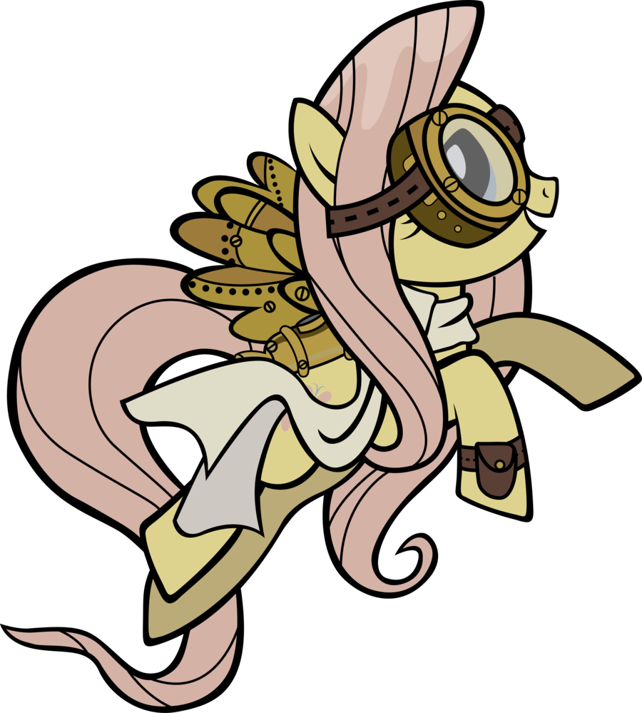 Steampunk Fluttershy By Mowza2k2 Steampunk Fluttershy - Алиса В Стране Кошмаров Арты Пони (900x999)