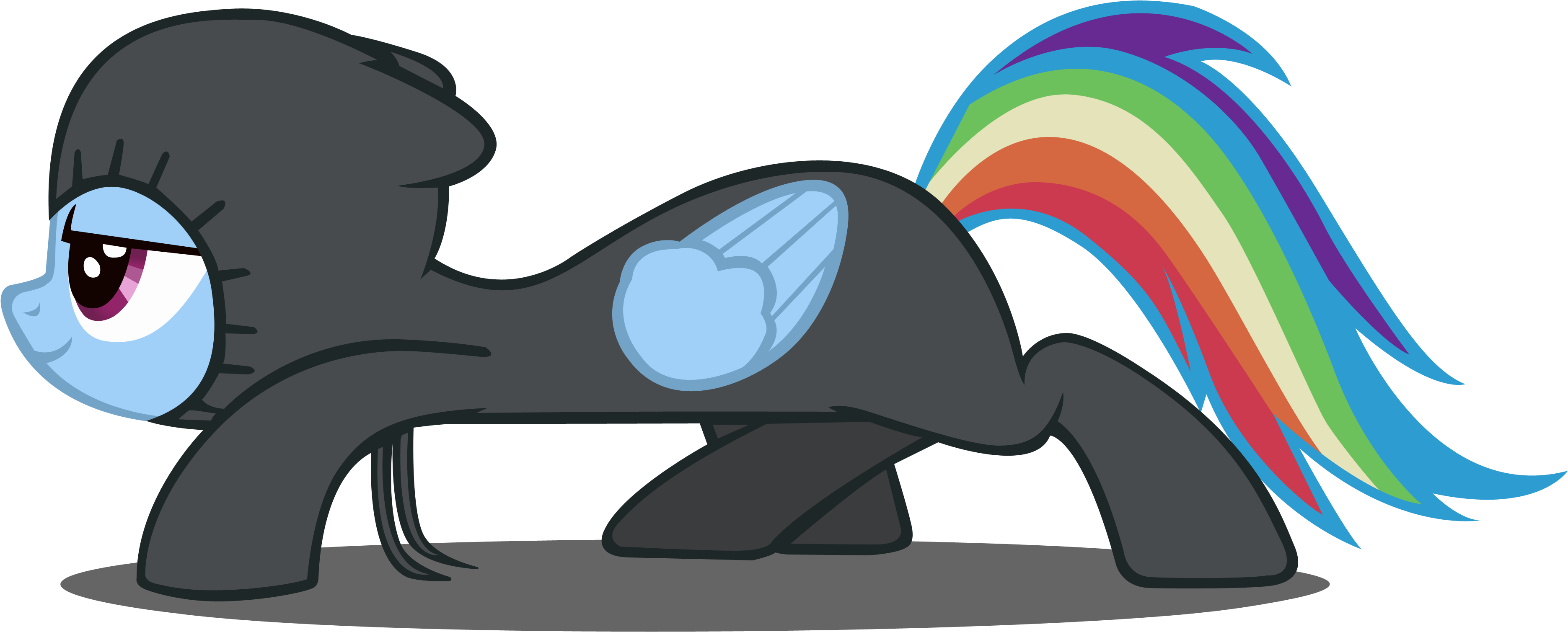 Sneaky Rainbow Dash Vector By Dipi11 - Mlp Rainbow Dash Sneaking (4000x1729)