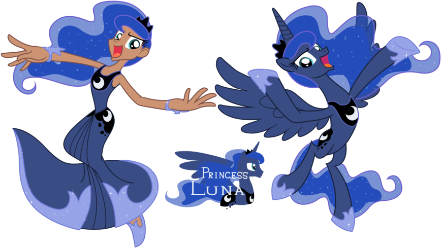 Pony/ Human By Trinityinyang - My Little Pony Princess Luna Human (900x516)