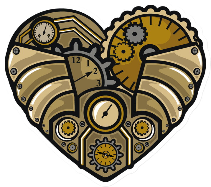 Sticker That Kick Ass Steampunk Heart - Steampunk (800x800)