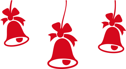 Feliz Navidad Y Feliz Año 2013 - Christmas Bells Vinyl Wall Decal (black) (483x265)