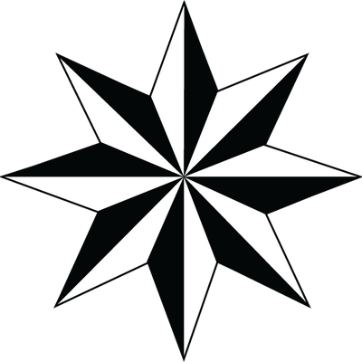 Yellow Rose Gallery - Восьмиконечная Звезда Черно Белая (400x400)