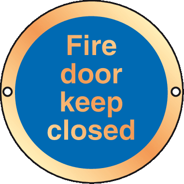 Prestige Anodized Gold Fire Door Keep Closed Sign - Fire Door Keep Shut (381x381)