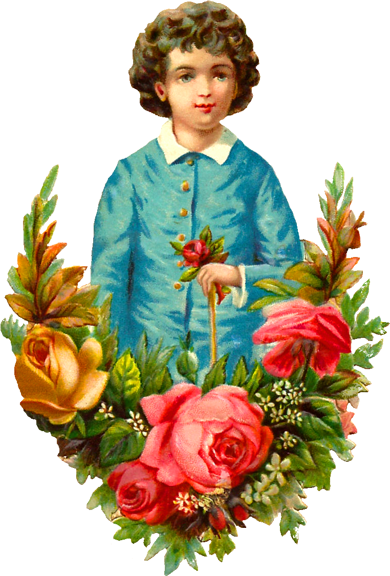 This Is Another Stunning Piece Of Child Clip Art With - Hybrid Tea Rose (951x1328)