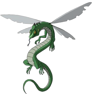 Dragonfliesthese Long, Skinny Dragons With Butterfly - Illustration (310x397)