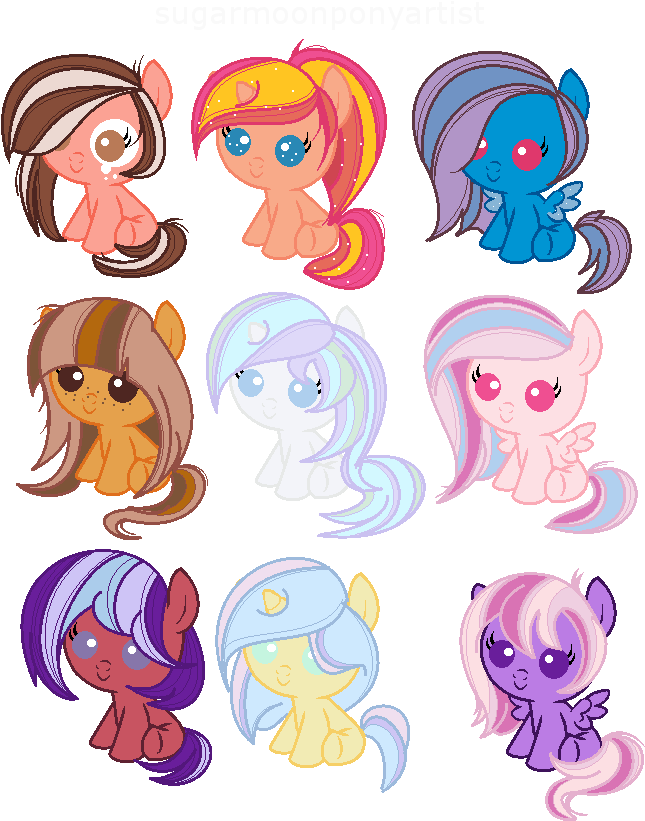 Adoptables Fillies Closed By Sugarmoonponyartist - My Little Pony Baby Adoptables (728x876)