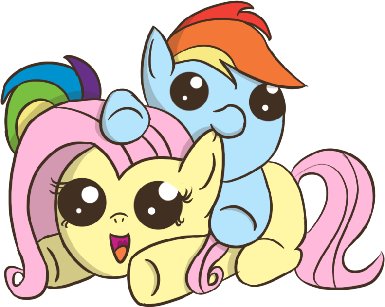 Dexiom, Blank Flank, Cute, Ear Bite, Filly, Fluttershy, - My Little Pony Baby Fluttershy And Rainbow Dash (892x895)