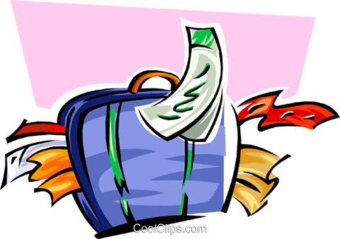 Stuffed Suitcase Royalty Free Vector Clip Art Illustration - Stuffed Suitcase Clipart (480x338)