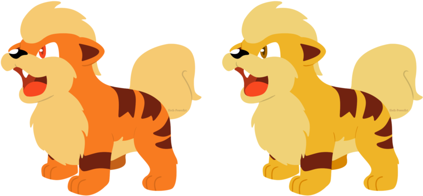 Growlithe Normal And Shiny By Sloth-power - Cartoon (900x519)