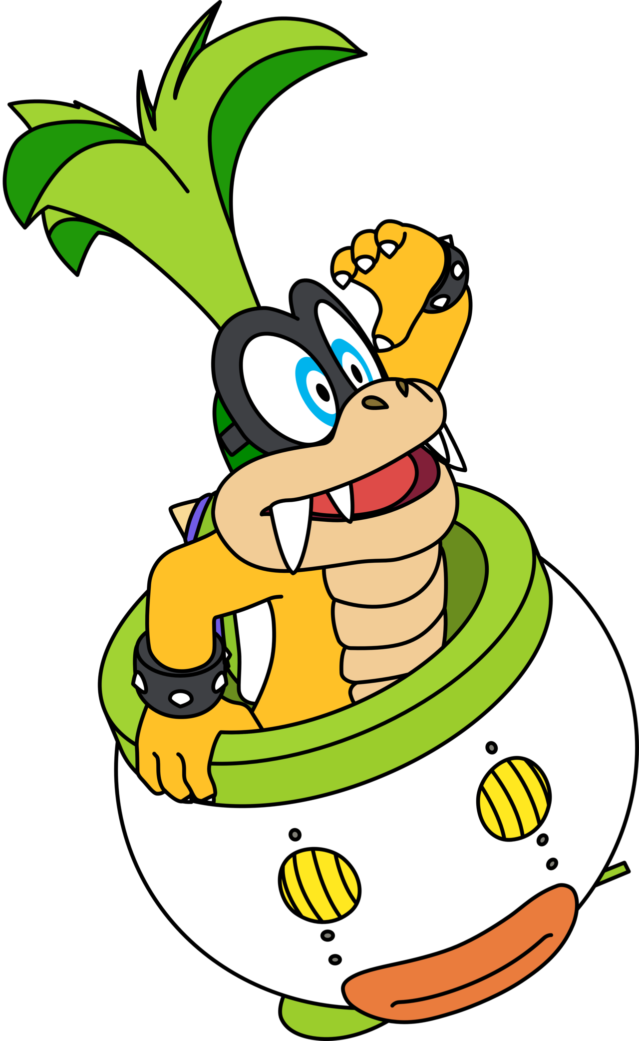 Iggy Koopa In His Clown Car By Raykoopa - Koopalings In Clown Car (1280x2083)