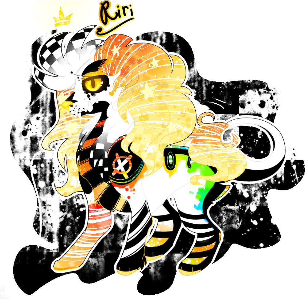 Riri The Checkered Monster Poodle By Djraccoondog - Illustration (1000x1000)