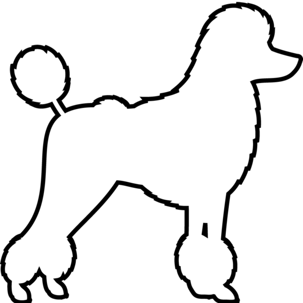Poodle Rubber Stamp - Dog Rubber Stamp Outline (600x600)