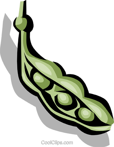 Peas In A Pod Royalty Free Vector Clip Art Illustration - Vagem Ervilha Art (375x480)