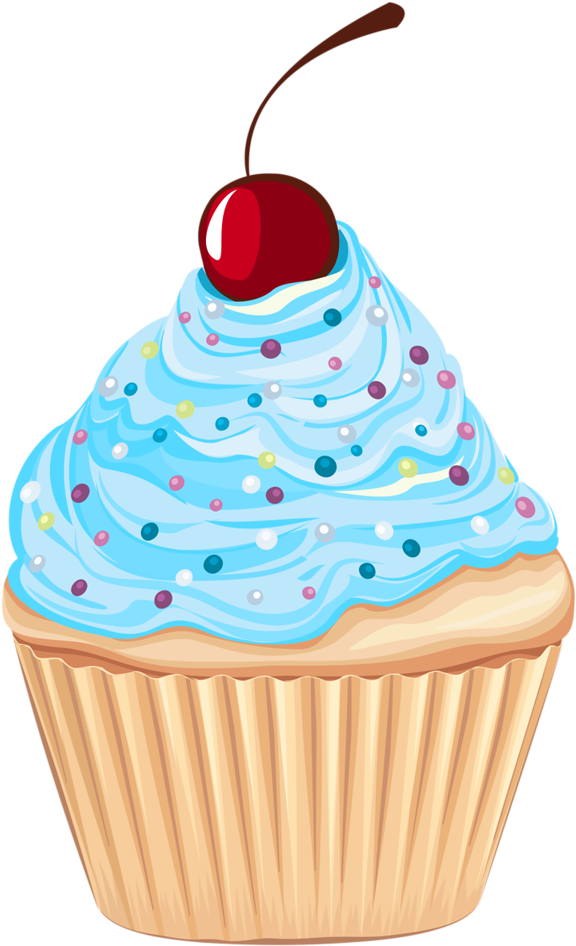 Cupcake Clipart Blue - Cupcake Illustration Png (689x1024)