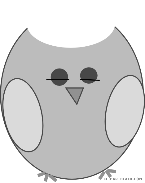 Sleepy Owl Animal Free Black White Clipart Images Clipartblack - Clip Art (468x593)