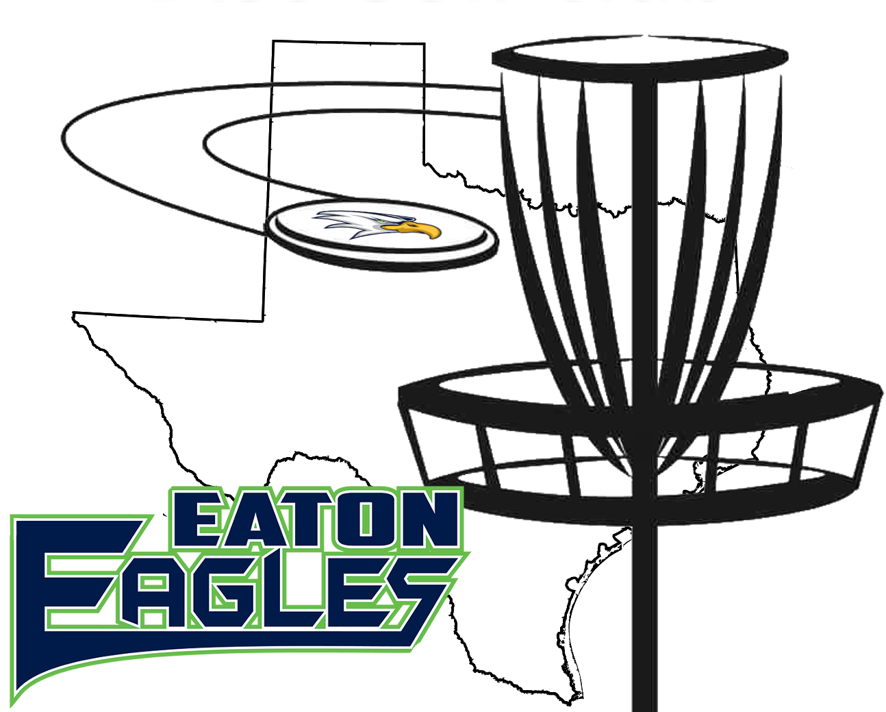 Eaton Disc Golf Club Logo - Disc Golf Basket Sticker (1348x1038)