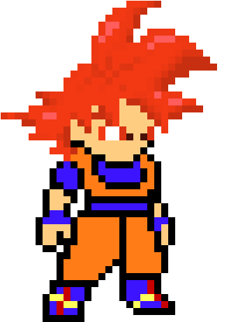 8 Bit Goku Super Saiyan God Amazing Cheetah Made The - Pixel Art Dragon Ball (400x490)