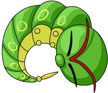 Sleeping Caterpie By Solumbra - Sleeping Caterpie By Solumbra (400x340)