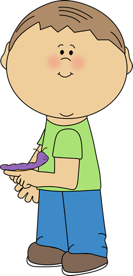 Spring Boy With A Caterpillar - Clipart Boy Holding A Caterpillar (266x550)