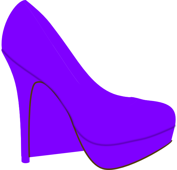 Purple High Heeled Shoe Clipart (600x574)