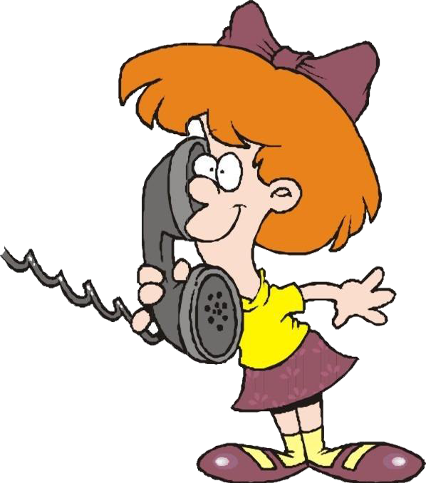 Telephone Call Conversation Girl Clip Art - Talking On The Telephone Cartoon (598x678)