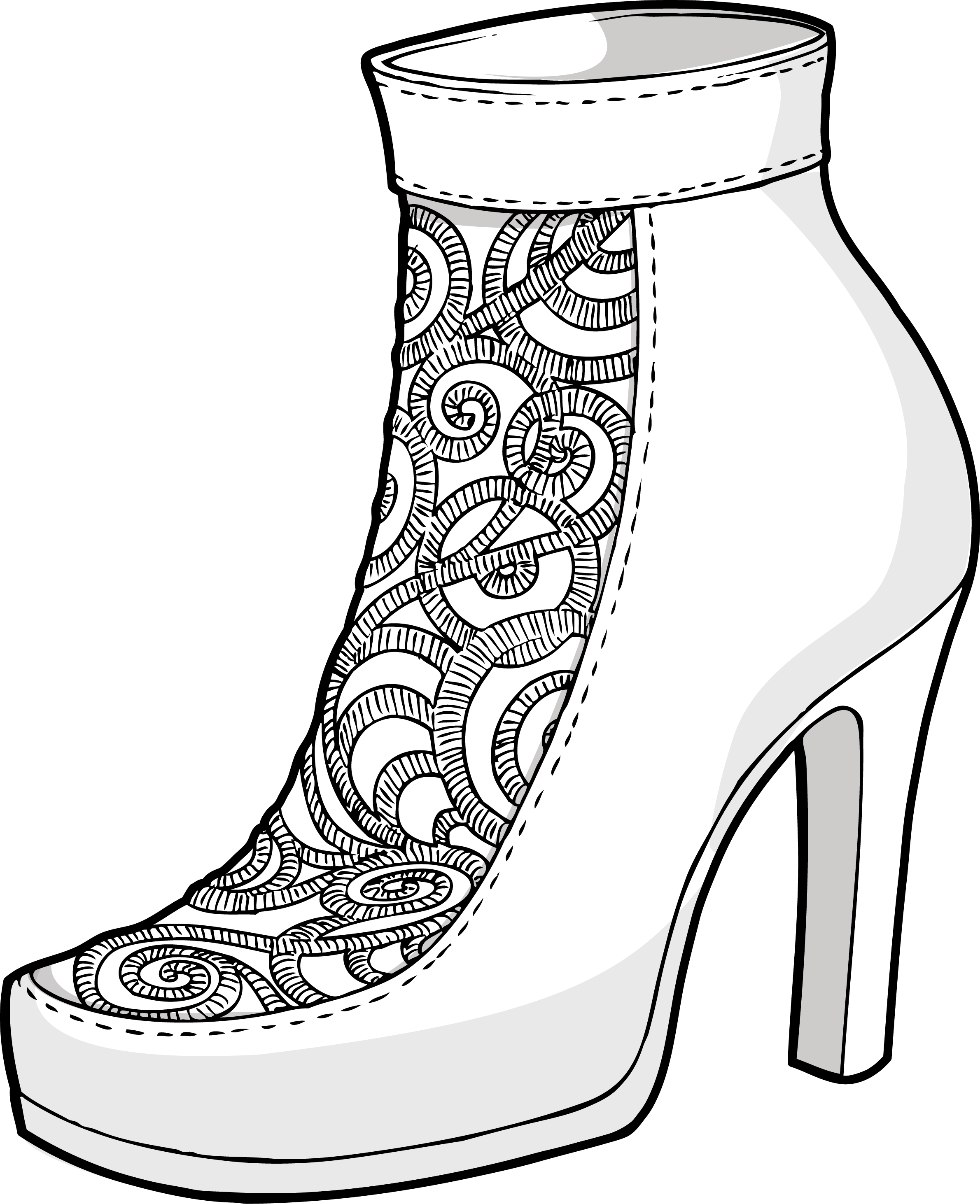 Luxurious Embroidery Shoes / Nani Coldine In Zusammenarbeit - Drawing (2380x2925)