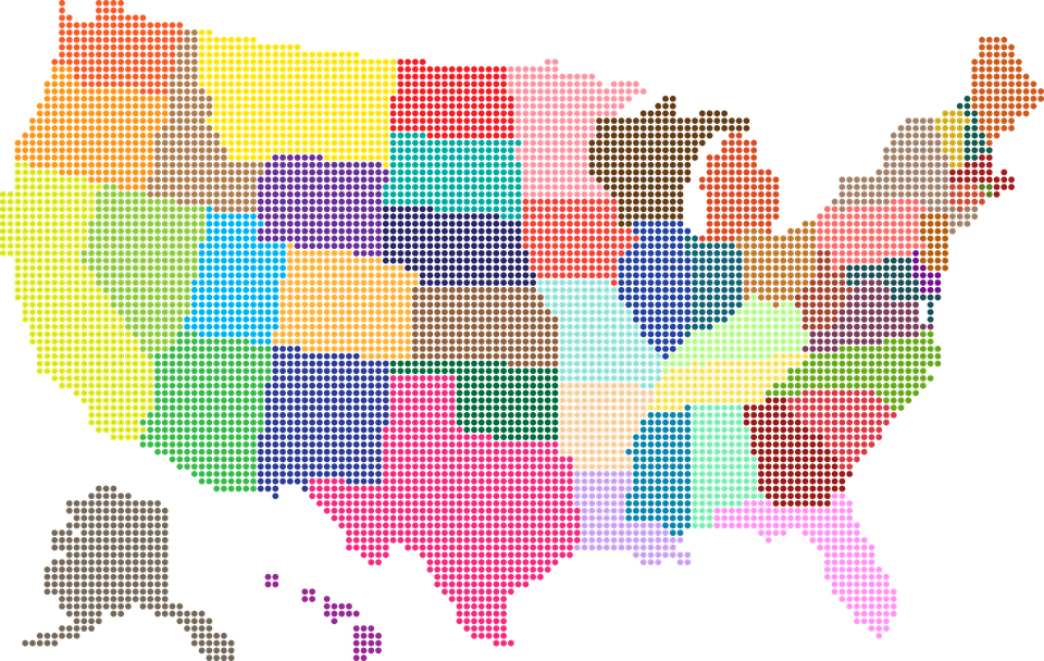 Us Map - United States Of America (960x608)