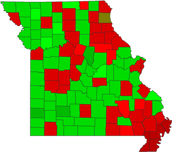 2016 County Township Map - Missouri 2016 Presidential Election Results By County (572x501)