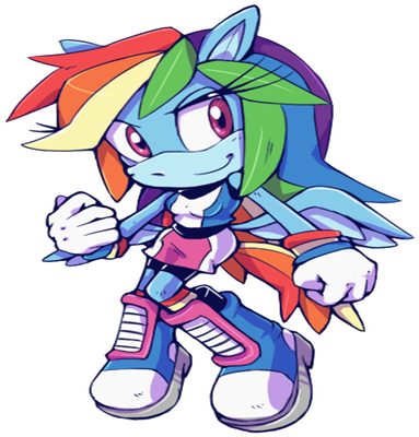 Rainbow Dash Sonic Version Roblox - Rainbow Dash As A Sonic Character (420x420)